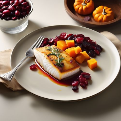 Roasted Cod with Pumpkin and Cranberry