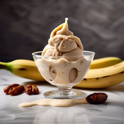 Smooth Caramelized Banana Ice Cream with Date Purée Swirl
