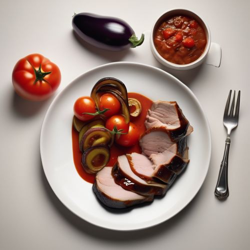 Roasted Pork with Eggplant and Tomatoes
