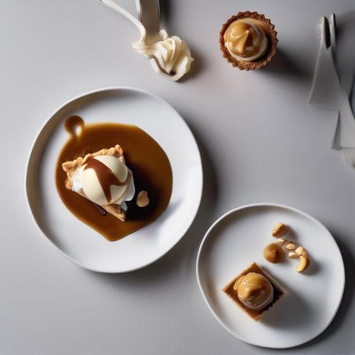 Miso Caramel and Cashew Tart with Smooth Ginger and Pear Ice Cream