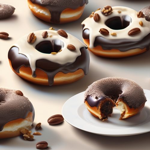 Chocolate Raisin Donuts with Ice Cream and Nuts