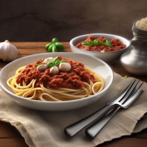 Spaghetti with Ground Meat and Garlic