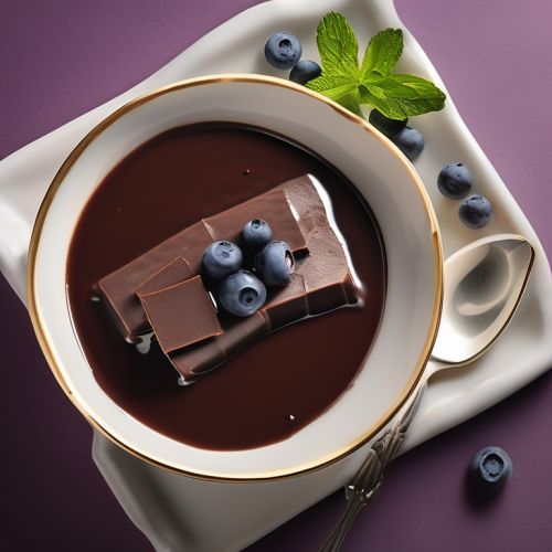 Fish in Chocolate with Blueberry and Tea