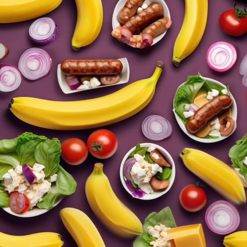 Banana Ice Cream Sausages Salad with Cheese