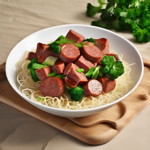 Smoked Sausage and Vermicelli Stir-Fry