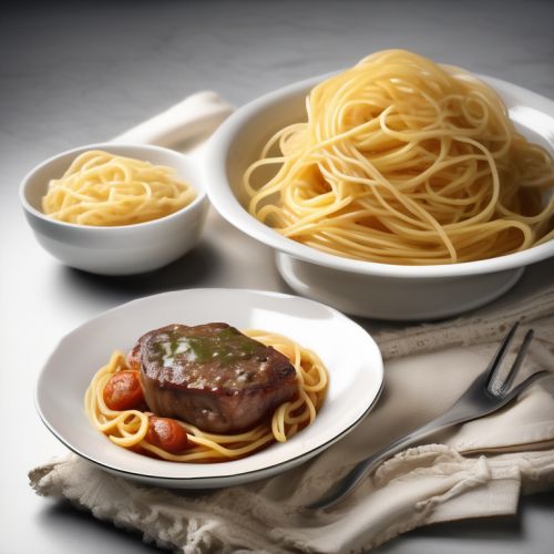 Hackfleisch mit Kartoffeln und Spaghetti