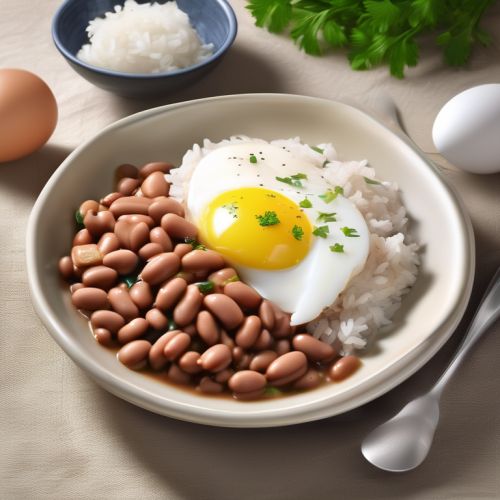 Beans with Boiled Egg and Chicken Breast