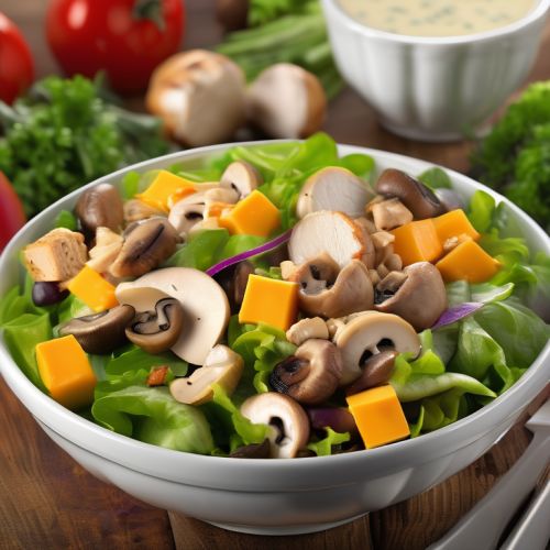 Romanov Salad with Chicken, Croutons, Mushrooms, and Cheddar Cheese