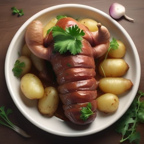 Bull Penis with Potatoes and Onions
