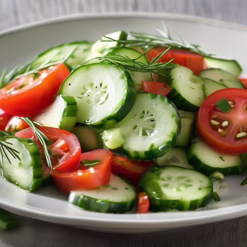 Cucumber Tomato Salad with Dill Dressing