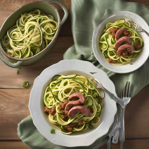 Zucchini Spaghetti with Sausage