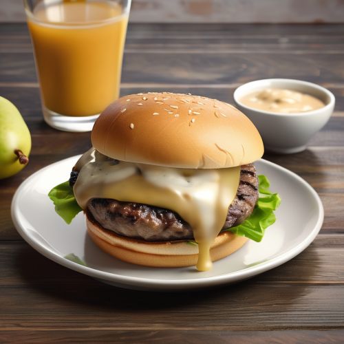 Cheeseburger with Pear and Gorgonzola
