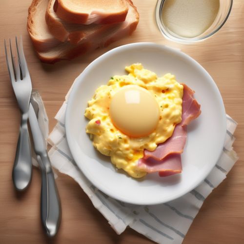 Scrambled Eggs with Ham and Cheese