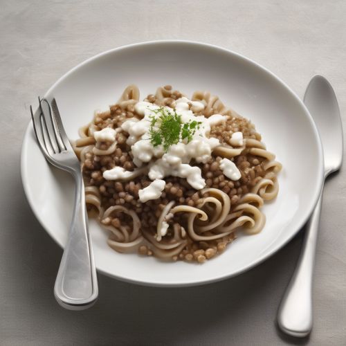 Buckwheat with Pasta and Cottage Cheese