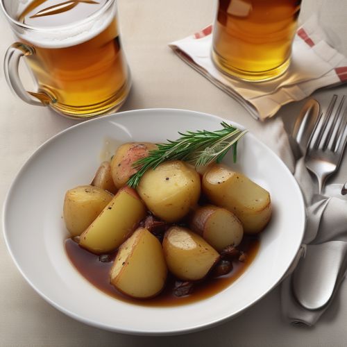Braised Potatoes with Apple Cider and Beer
