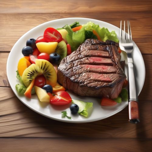 Grilled Steak with Fruit and Vegetable Salad