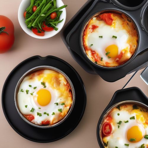 Cheesy Baked Eggs with Tomato and Chicken
