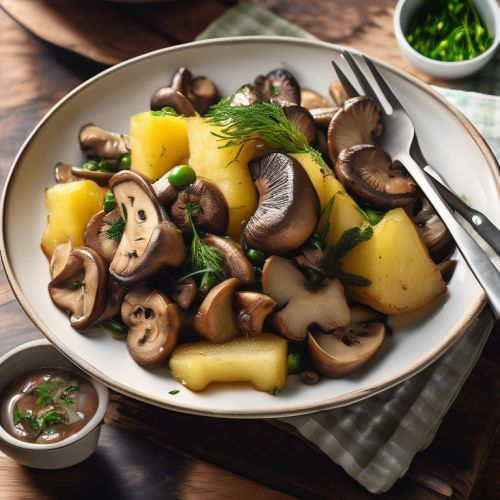Mushroom and Potato Stir-Fry with Pork and Pineapple