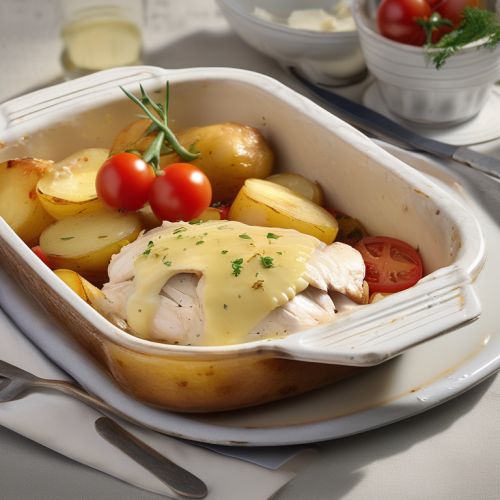 Chicken and Potato Bake with Lemon and Camembert