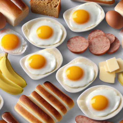 Eggs, Banana, Sausages, Cheese, and Bread