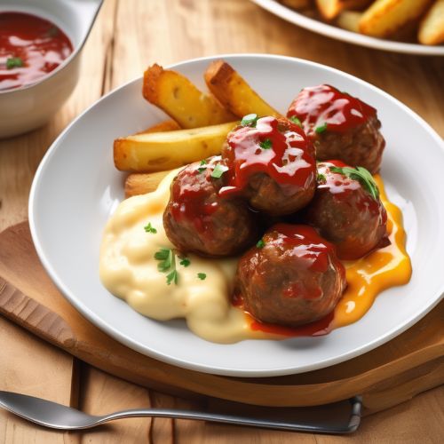 Meatballs with Cheese and Fried Potatoes