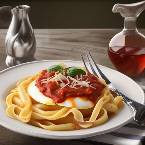 Eggs and Pasta with Tomato Onion Sauce