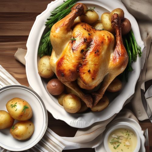 Roasted Chicken with Garlic Potatoes