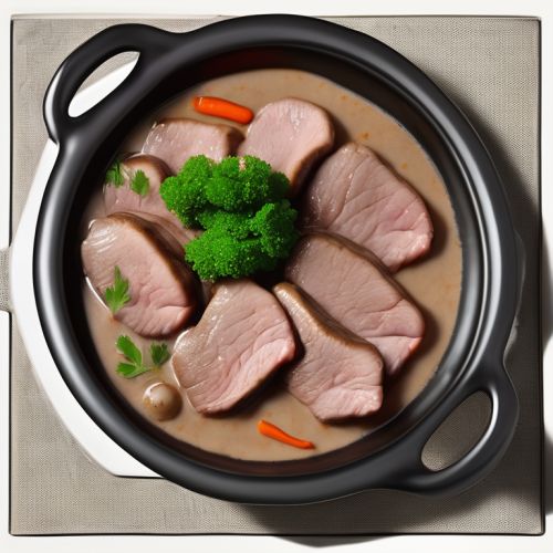 Pork Tongue with Mushroom Sauce