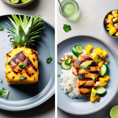 Grilled Pineapple Chicken with Mango Cucumber Salsa