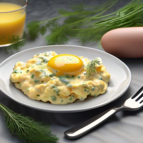 Scrambled Eggs with Dill and Sausage