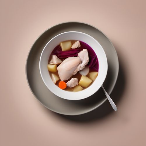 Boiled Chicken with Beets and Vegetables