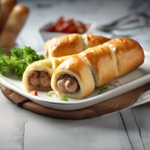 Cheese Stuffed Sausage Rolls with Potato Salad