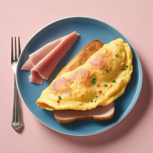 Omelette with Bread and Ham