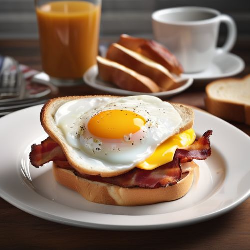 Eggs, Bacon, and Bread Breakfast