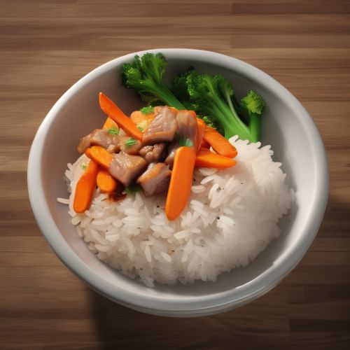 Rice with Pork, Carrots, and Onion
