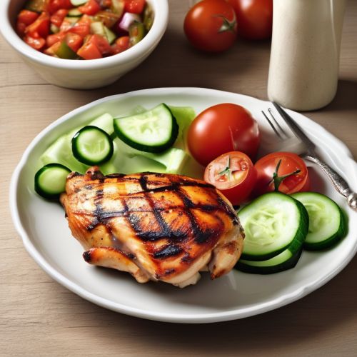 Chicken with Tomato and Cucumber Salad