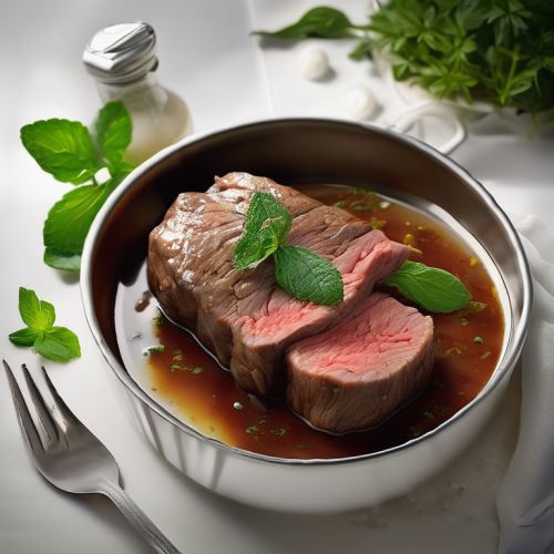 Poached Beef in Mint Sauce