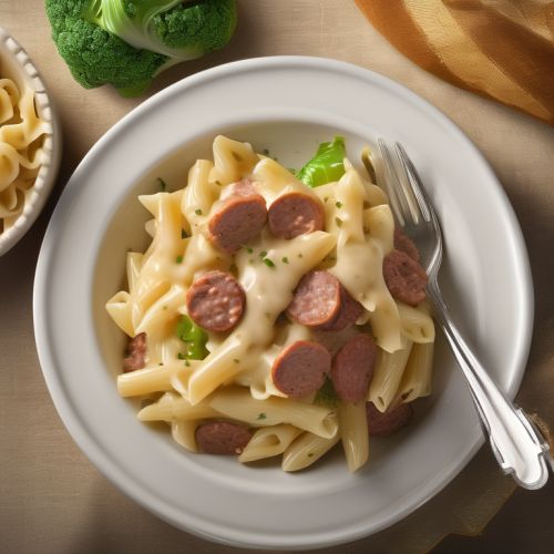 Cheesy Pasta with Sausage and Cabbage