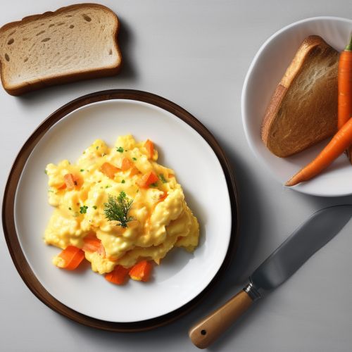 Scrambled Eggs with Carrot and Toast