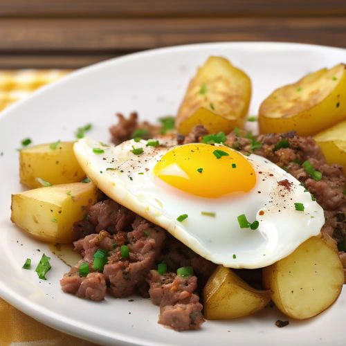 Potato and Egg Hash with Ground Beef - Mr. Cook