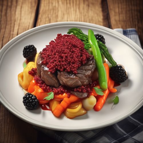 Horse Meat Stir-Fry with Red Caviar Sauce