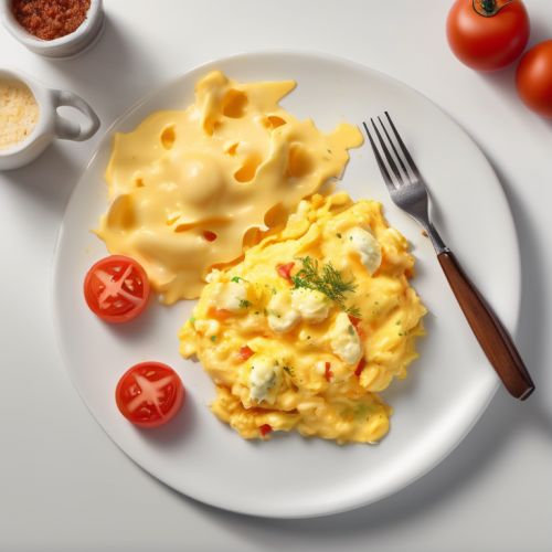 Scrambled Eggs with Tomatoes and Cheese