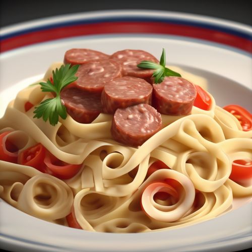 Rolled Noodles with Cheese and Tomatoes