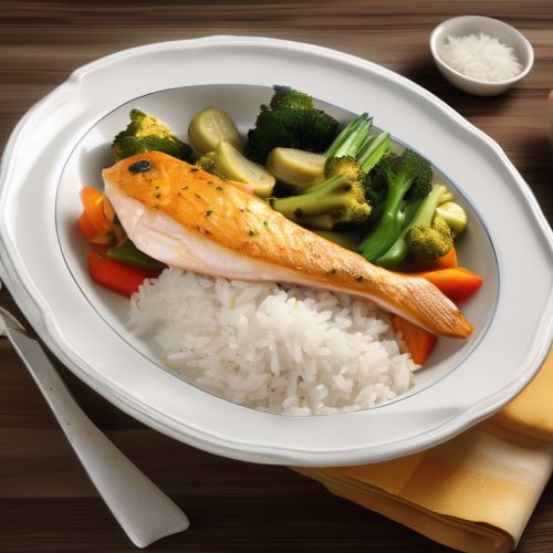 Baked Fish with Rice and Vegetables
