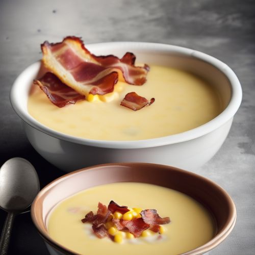 Cheesy Corn Soup with Bacon (No Need to Cook Separate Broth, No Milk)
