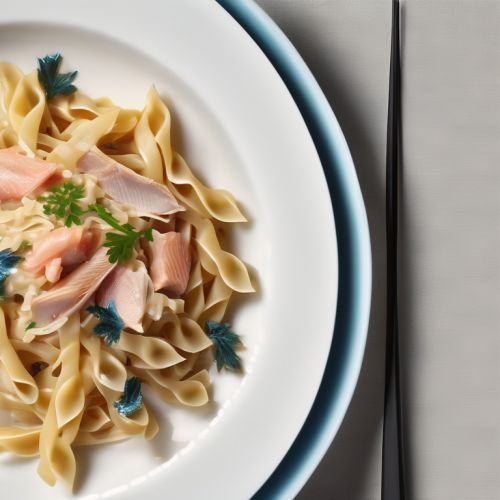 Smoked Fish Pasta with Ginger and Dorblu Cheese