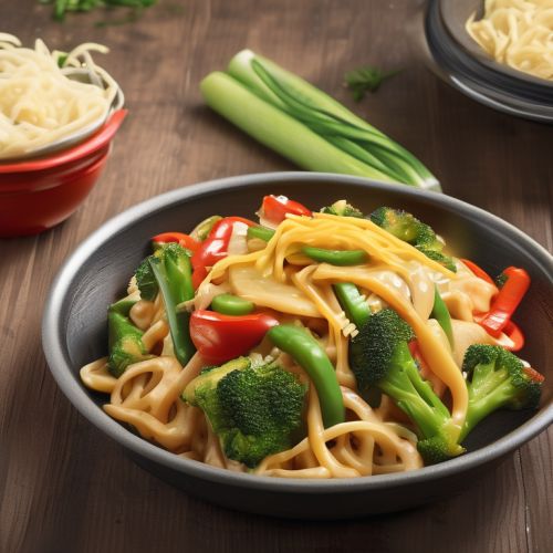 Vegetable Stir-Fry with Noodles and Cheese