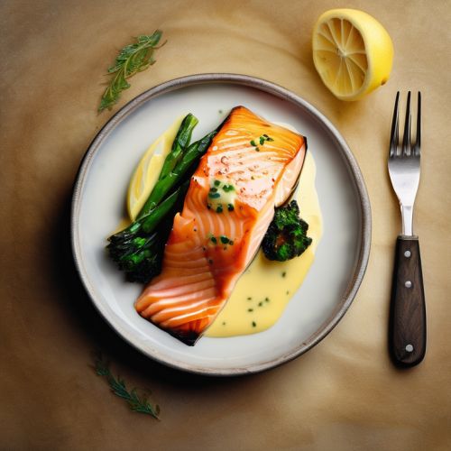 Baked Salmon with Lemon Butter Sauce