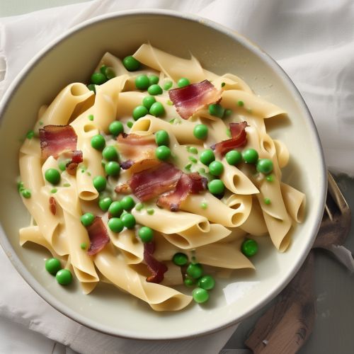Creamy Bacon Pasta with Peas
