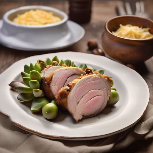 Cheese and Mushroom Stuffed Pork Neck